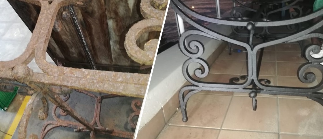 Metal restoration before and after