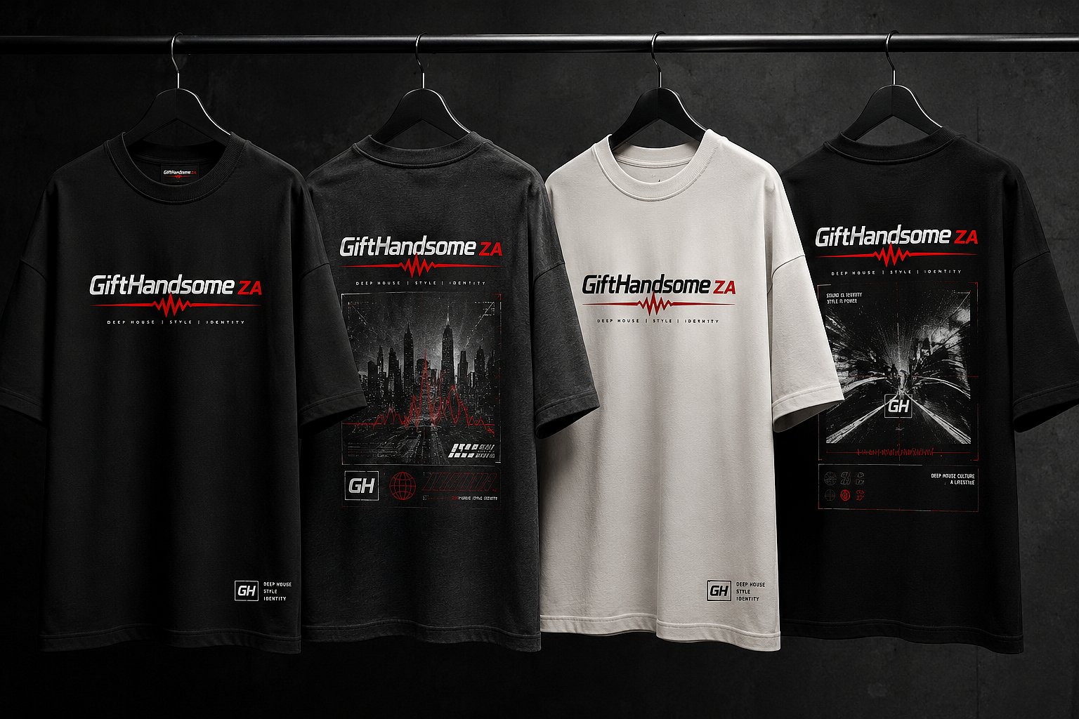 Oversized Streetwear Fit t-shirts on hangers