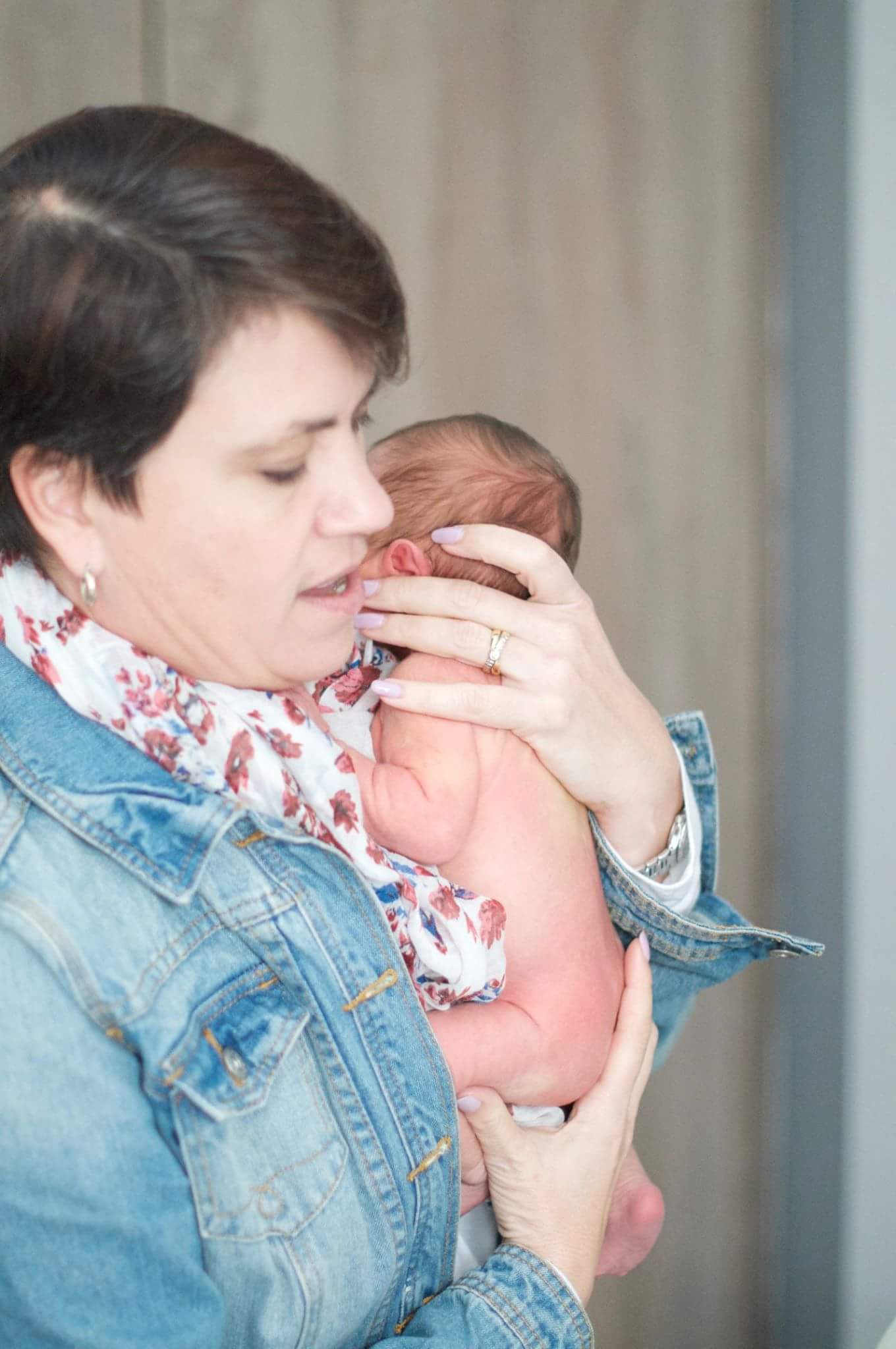 Sr Teresa caring for newborn