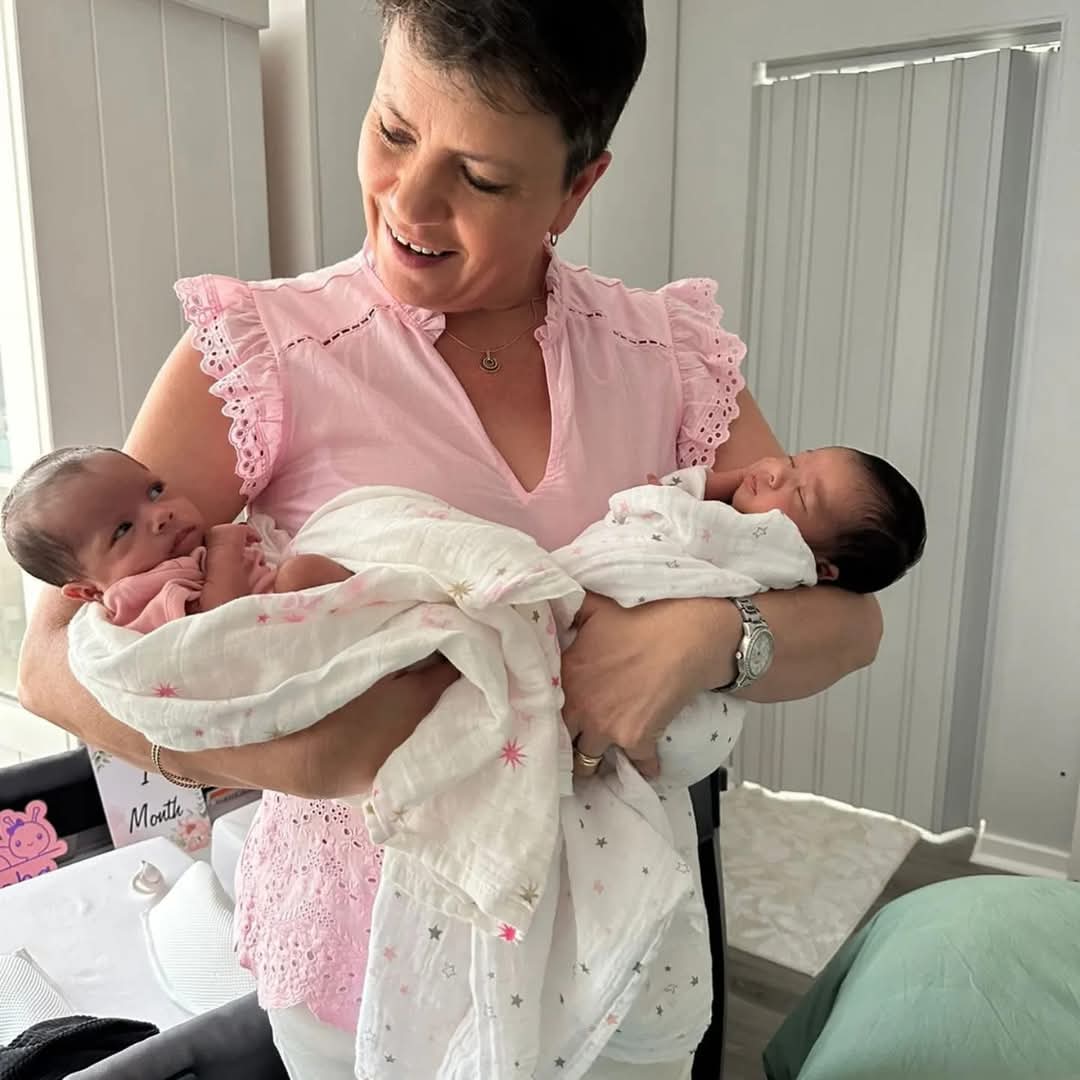 Sr Teresa Hayward with twin babies